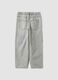 Grey pure cotton denim jeans with elasticated waist for boys, skater fit_1