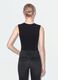 Body nero in tessuto elasticizzato con arricciature regular fit_2