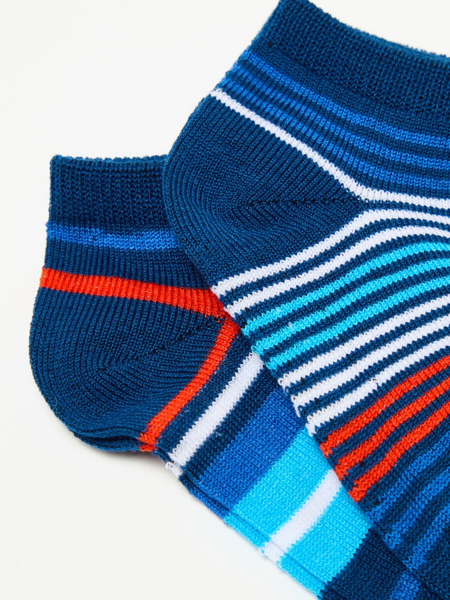 Three-pair pack short stretch socks with striped pattern_2