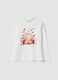 White pure cotton T-shirt with teddy bear print_0