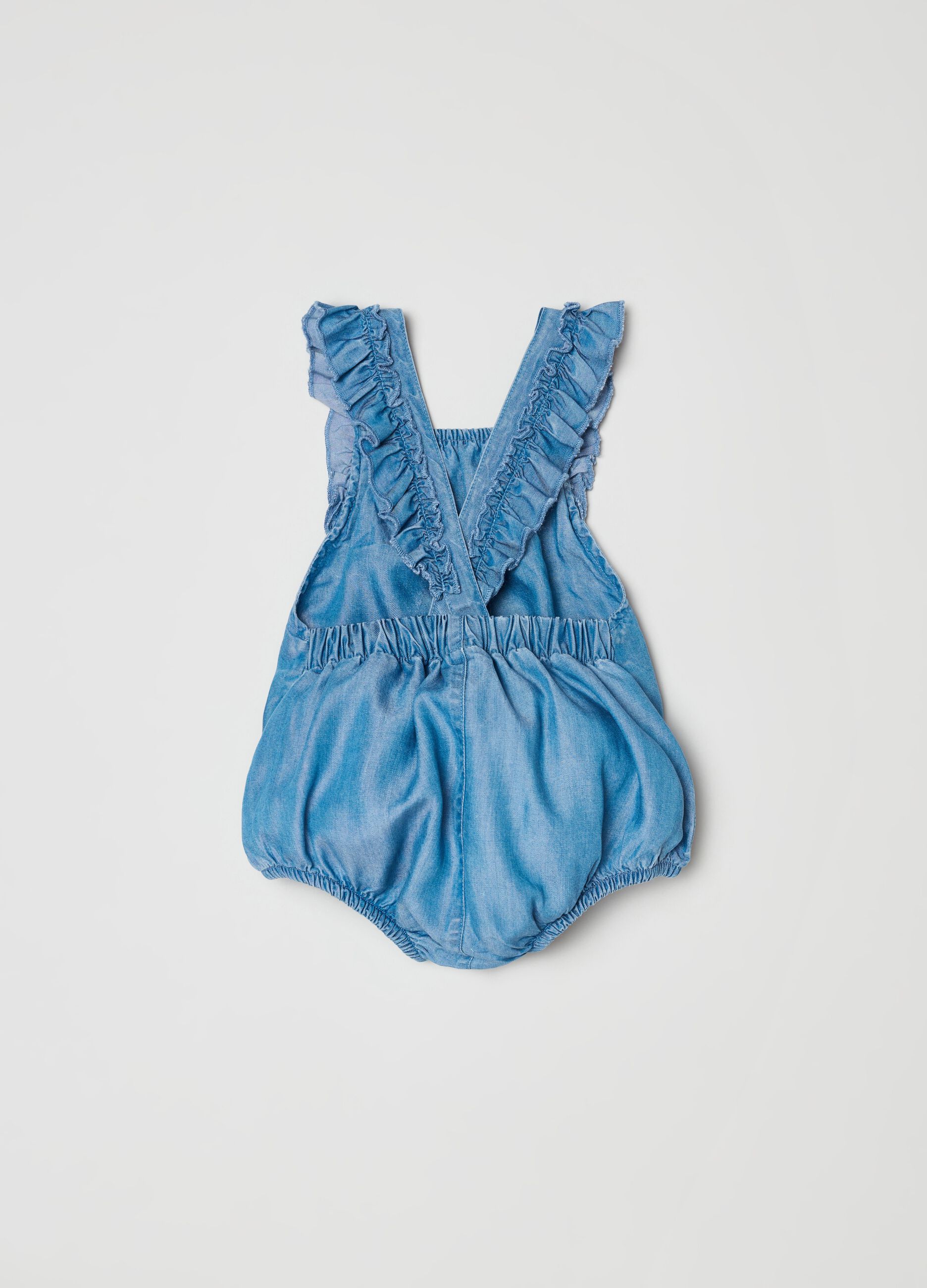 Lyocell romper suit with flounce