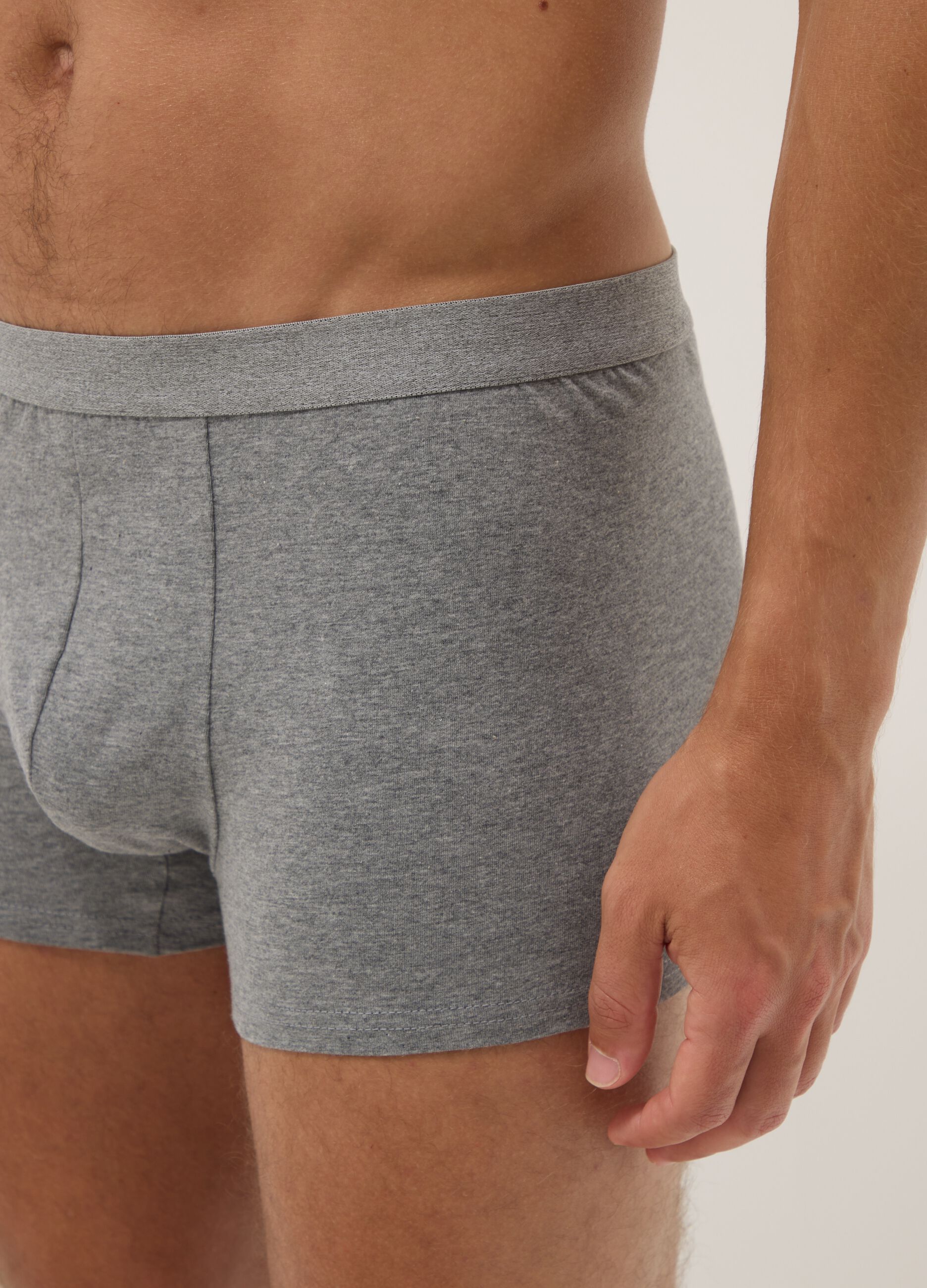 Tripack di boxer grigi in cotone organico