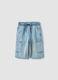 Boys' light blue baggy denim shorts in cotton blend, regular fit_3