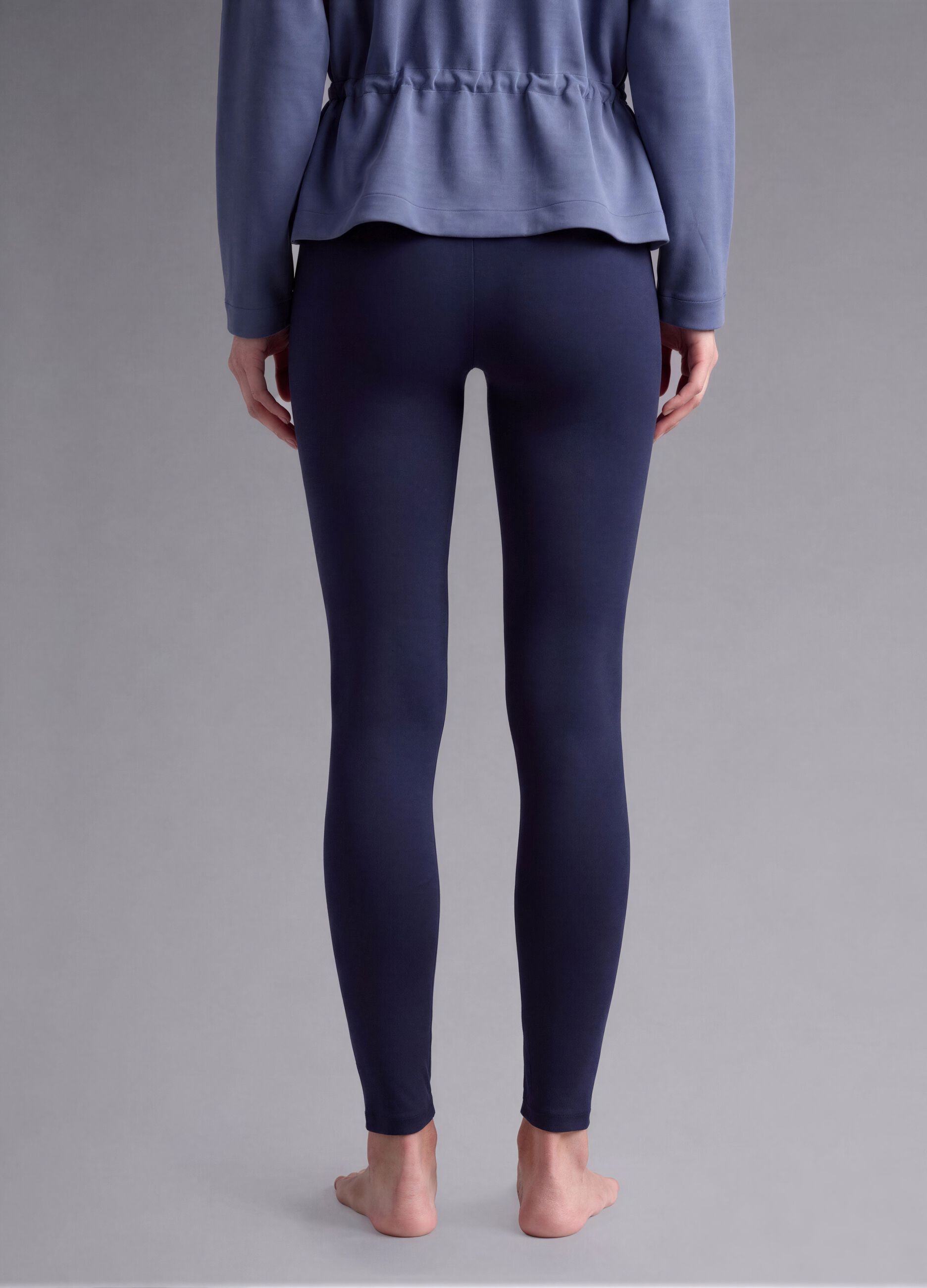 Blue stretch-fabric leggings ALTAVIA STUDIO