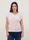 Pink short sleeve pure cotton V-neck regular fit t-shirt_0