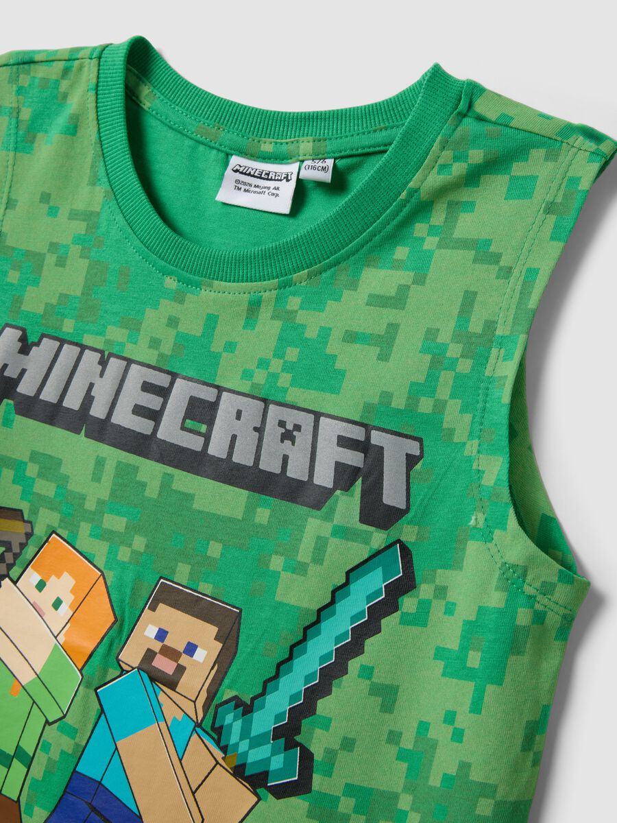 D&eacute;bardeur vert en pur coton gar&ccedil;on avec imprim&eacute;s Minecraft_2