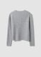 Cardigan grigio girocollo in misto lyocell e lana over fit_2