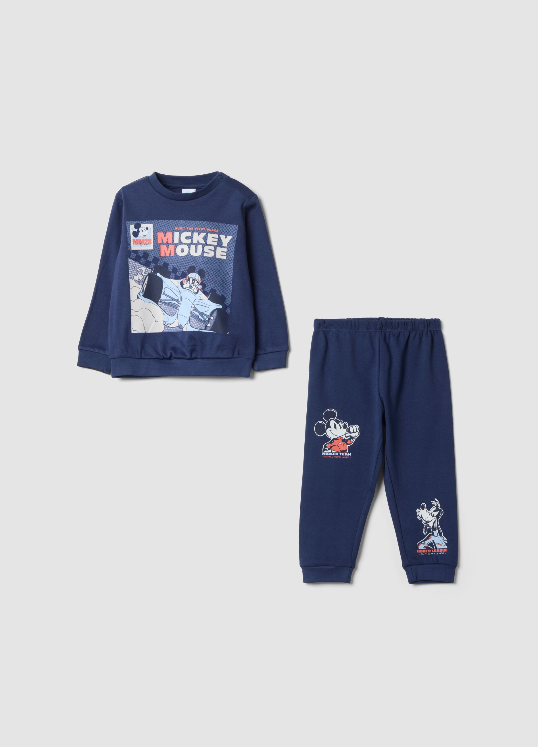 Blue Mickey-themed pyjamas in pure organic cotton
