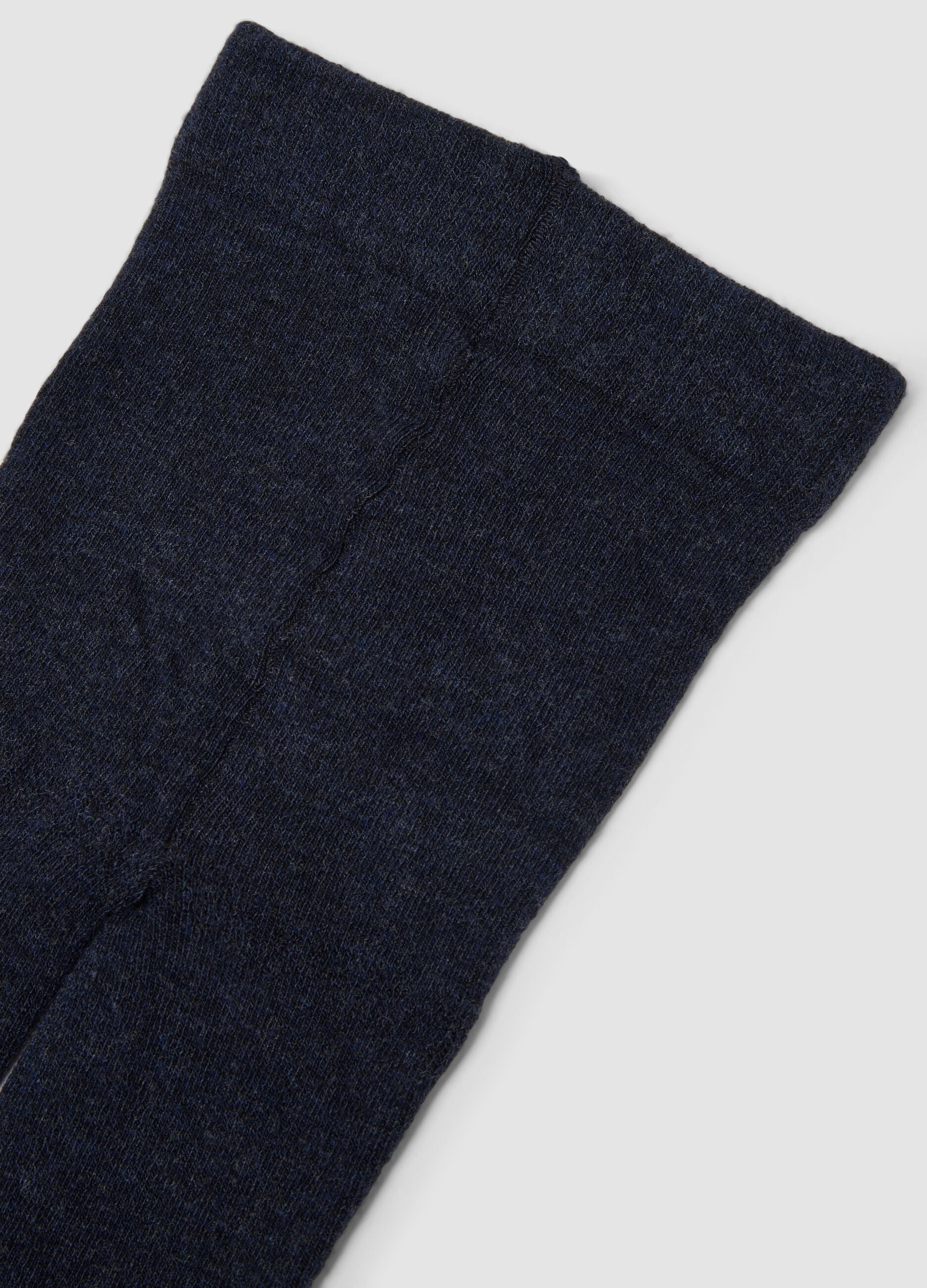 Midnight blue stretch viscose and cashmere tights