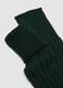 Green long ribbed socks in pure cotton_2