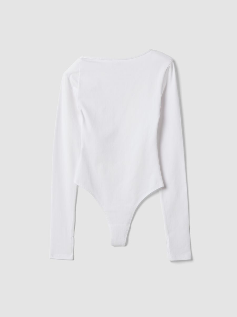 Asymmetrical Bodysuit White_1