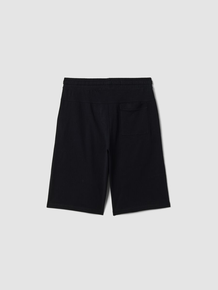 Blue organic cotton shorts with elasticated waist_1