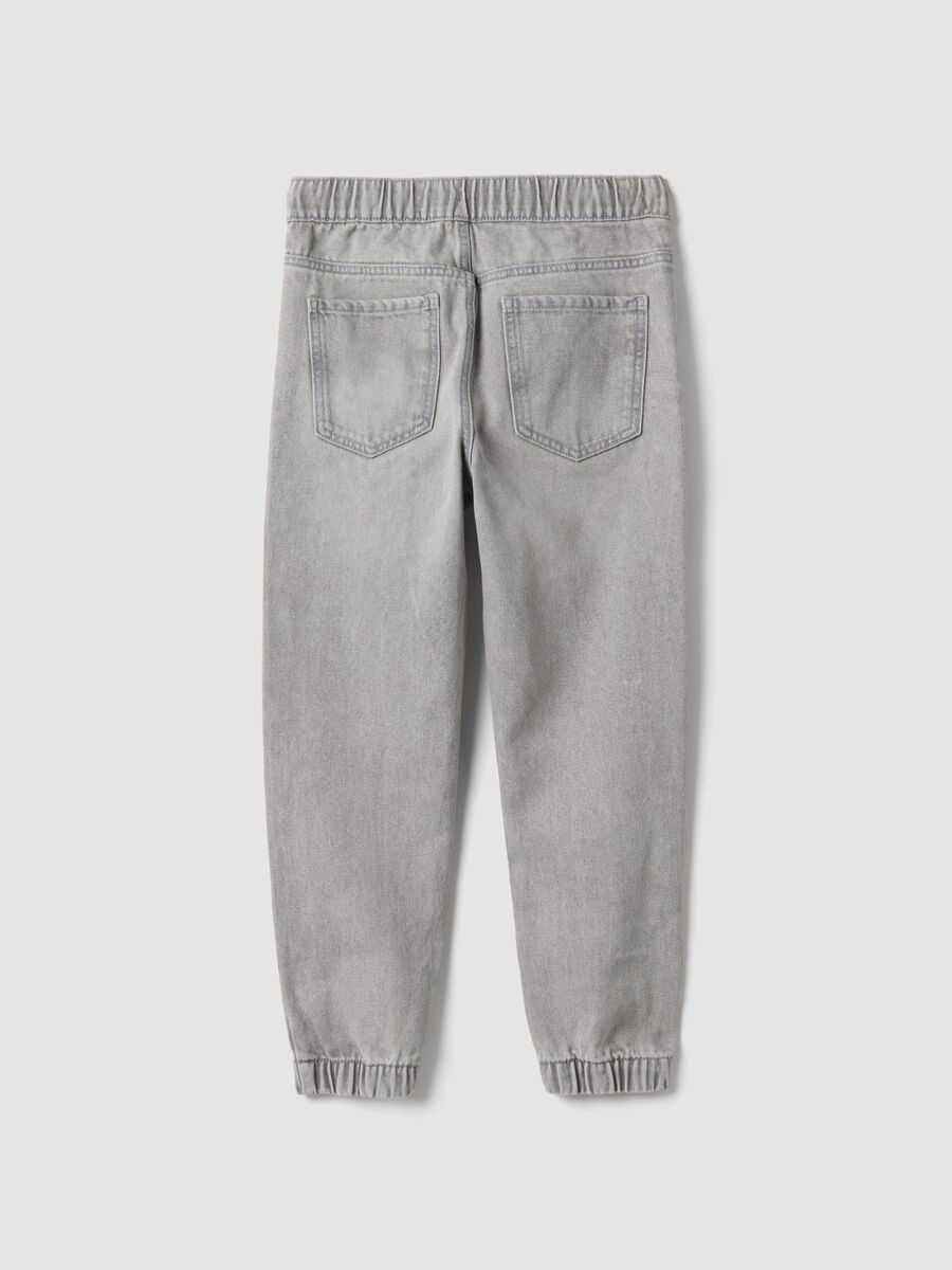 Jog denim cinzento em mistura de algod&atilde;o e viscose, corte relaxed para rapaz_2