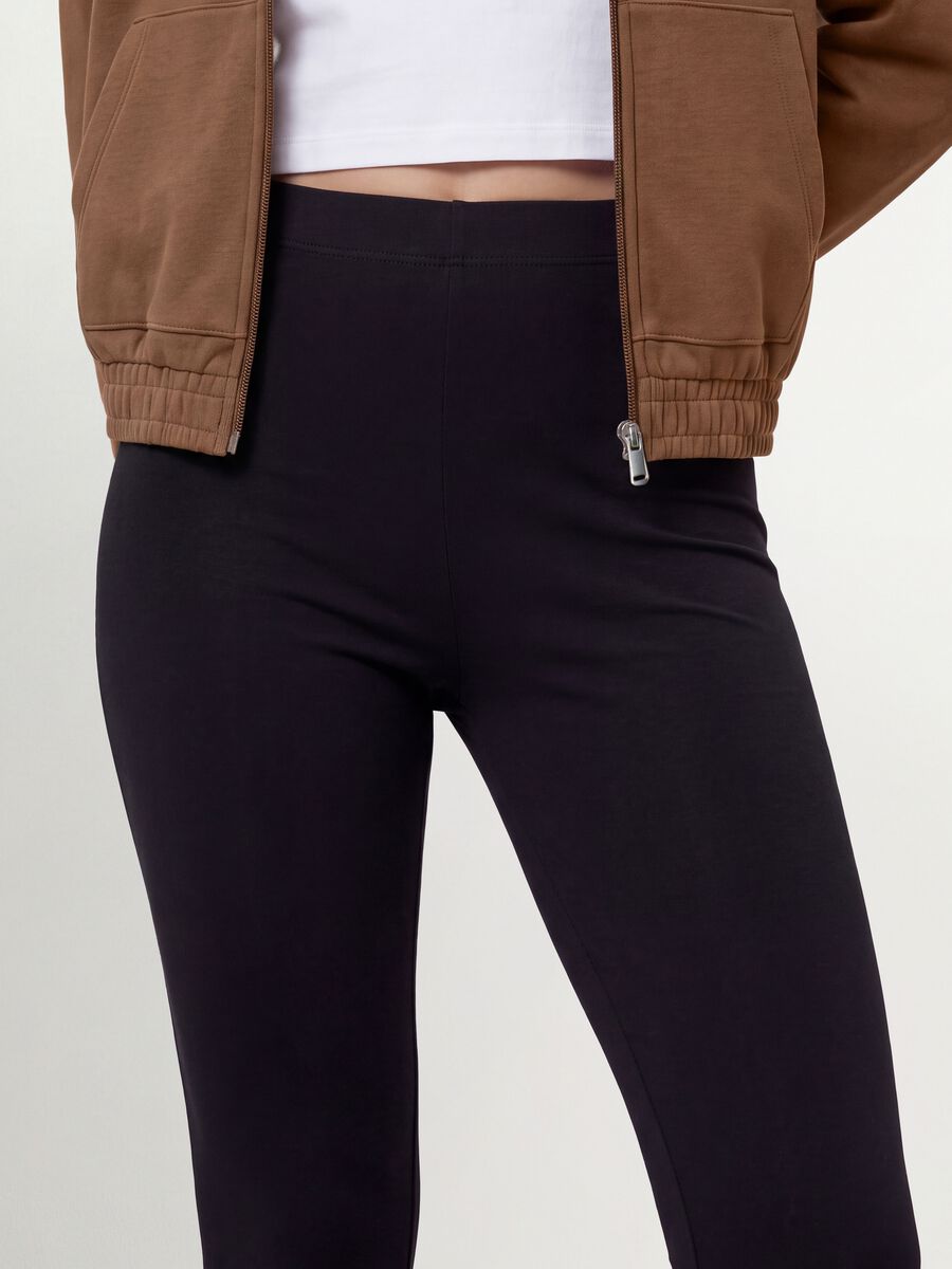 Girls&rsquo; black skinny-fit leggings in stretch organic cotton_2