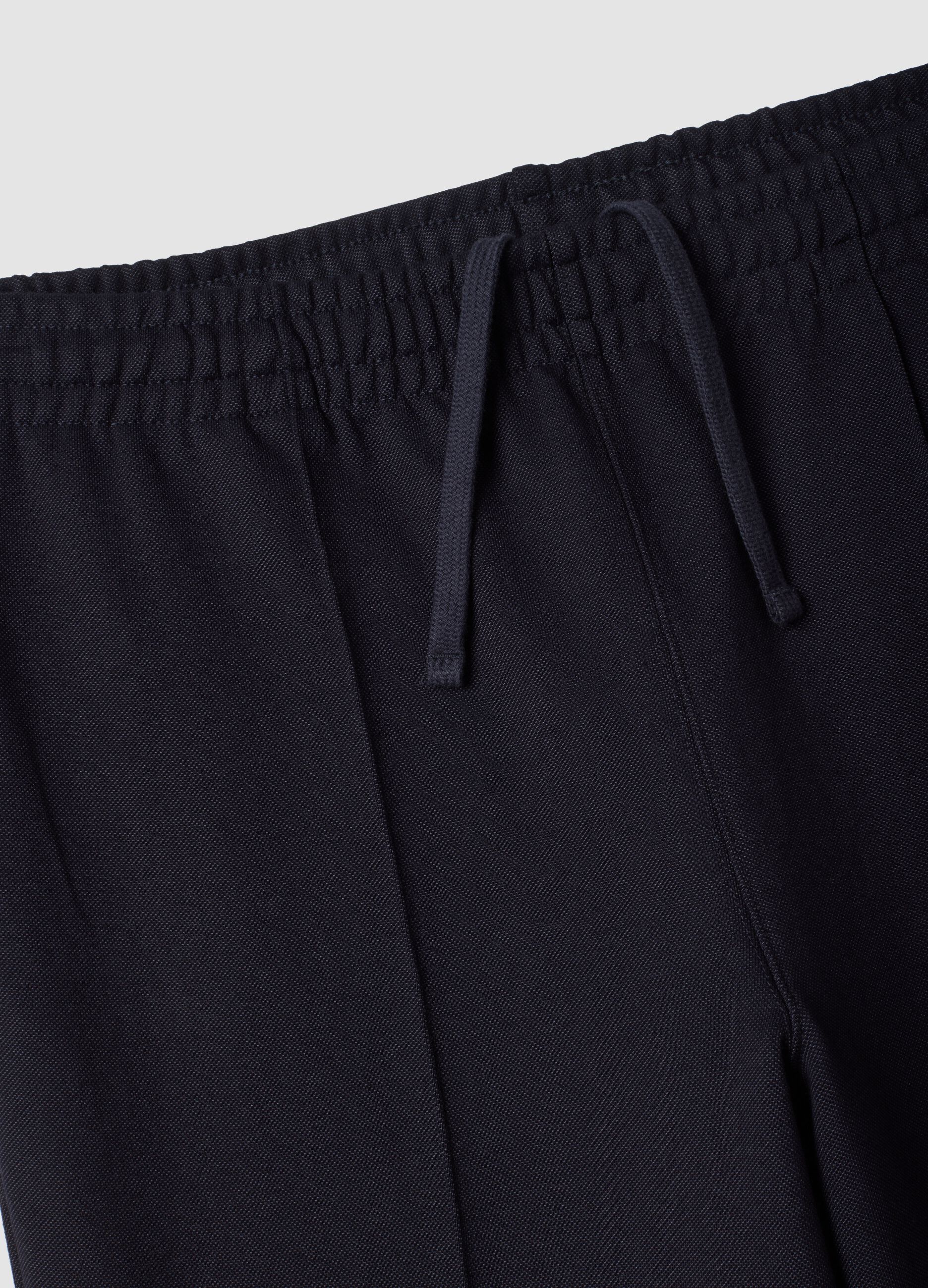 Navy blue relaxed-fit stretch joggers