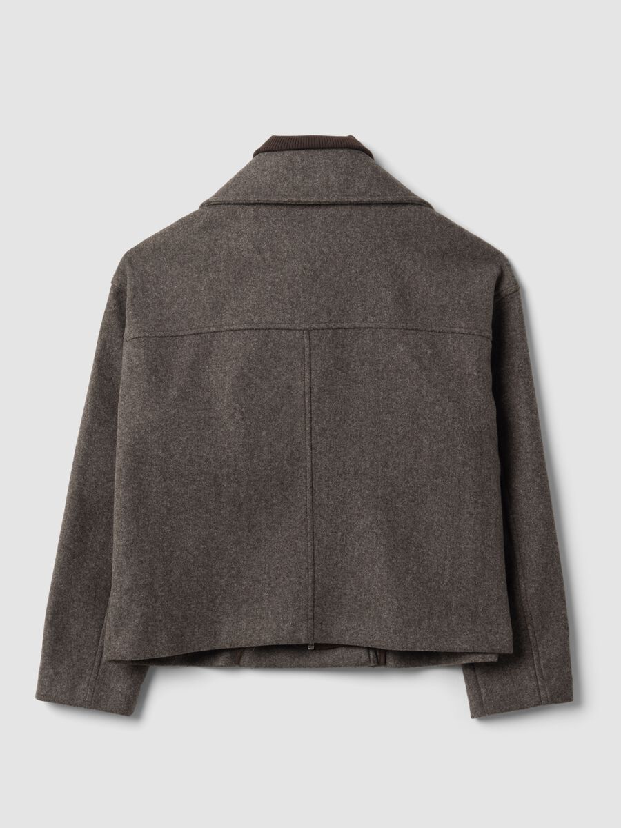 Giacca grigia doppiopetto regular fit con zip e bottoni_6