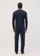 Blue pure organic cotton pyjamas with Henley neckline, regular fit_3