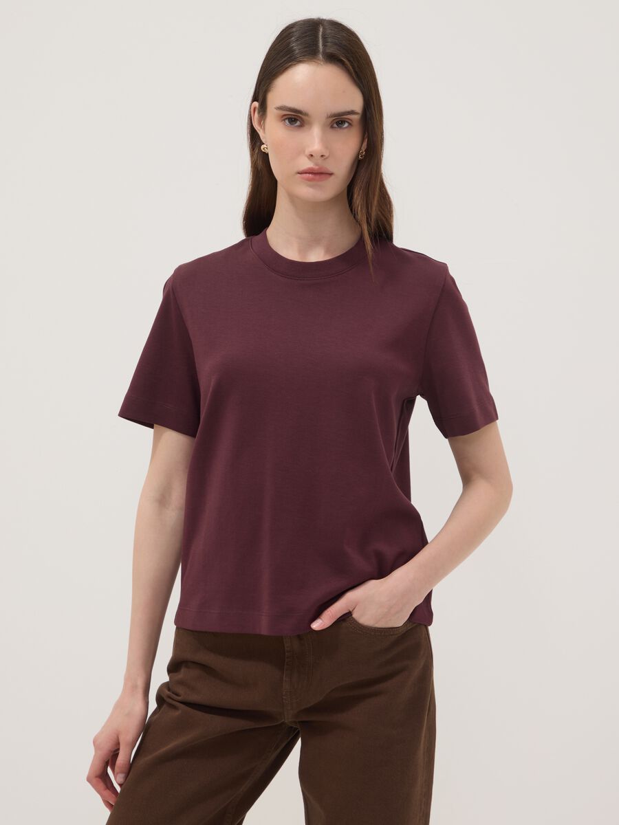 Purple pure cotton relaxed-fit T-shirt_1