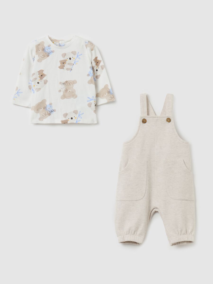 Dungarees and T-shirt with print set_3