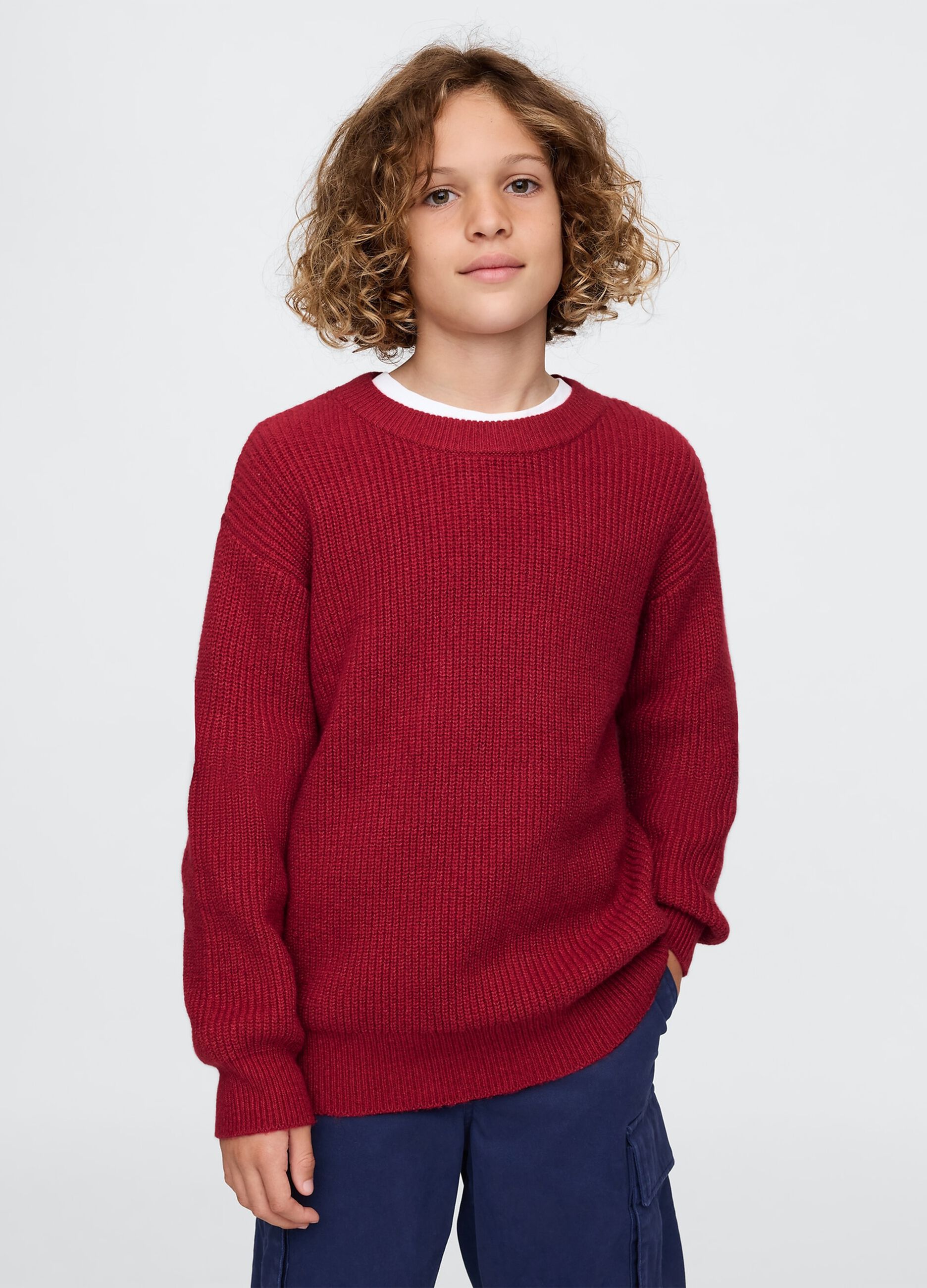 Pullover with ribbed design