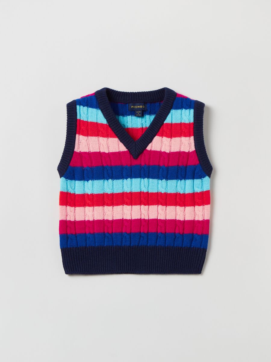 Cable-knit gilet in wool blend_3