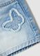 Hellblaue Denim-Shorts aus reiner Baumwolle f&uuml;r M&auml;dchen, Regular Fit, mit Stickerei_2