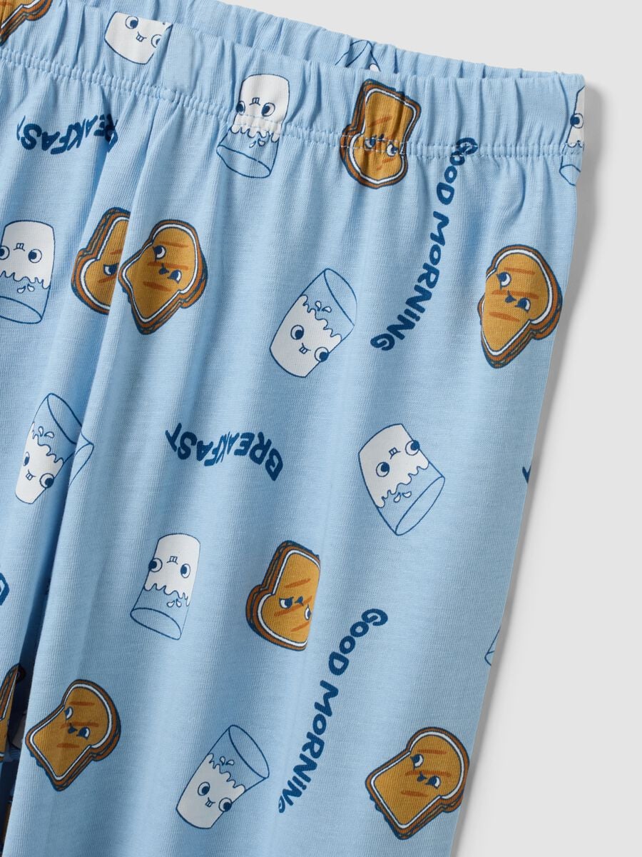 Pigiama azzurro in puro cotone organico con stampa "Best Friend 4 Ever"_3