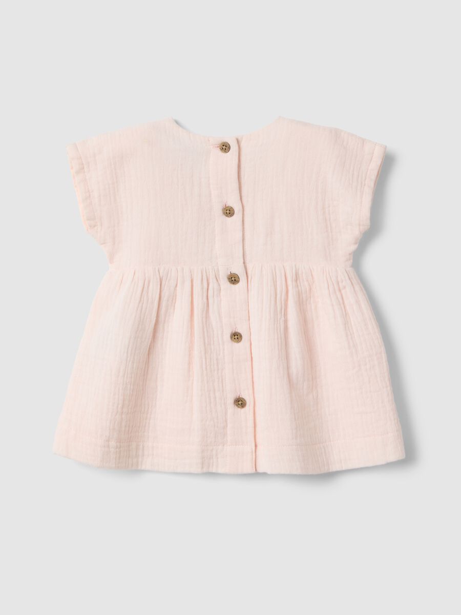 Baby girl's pink pure cotton dress, regular fit_1