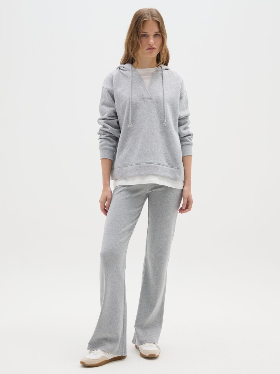 Grey cotton blend sweatshirt with regular fit_1