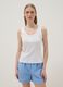 White pure cotton regular fit T-shirt with henley neck_0