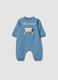 Baby blue pure cotton romper with bear motif_0