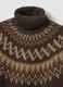 Regular fit brown turtleneck jumper with jacquard pattern_6