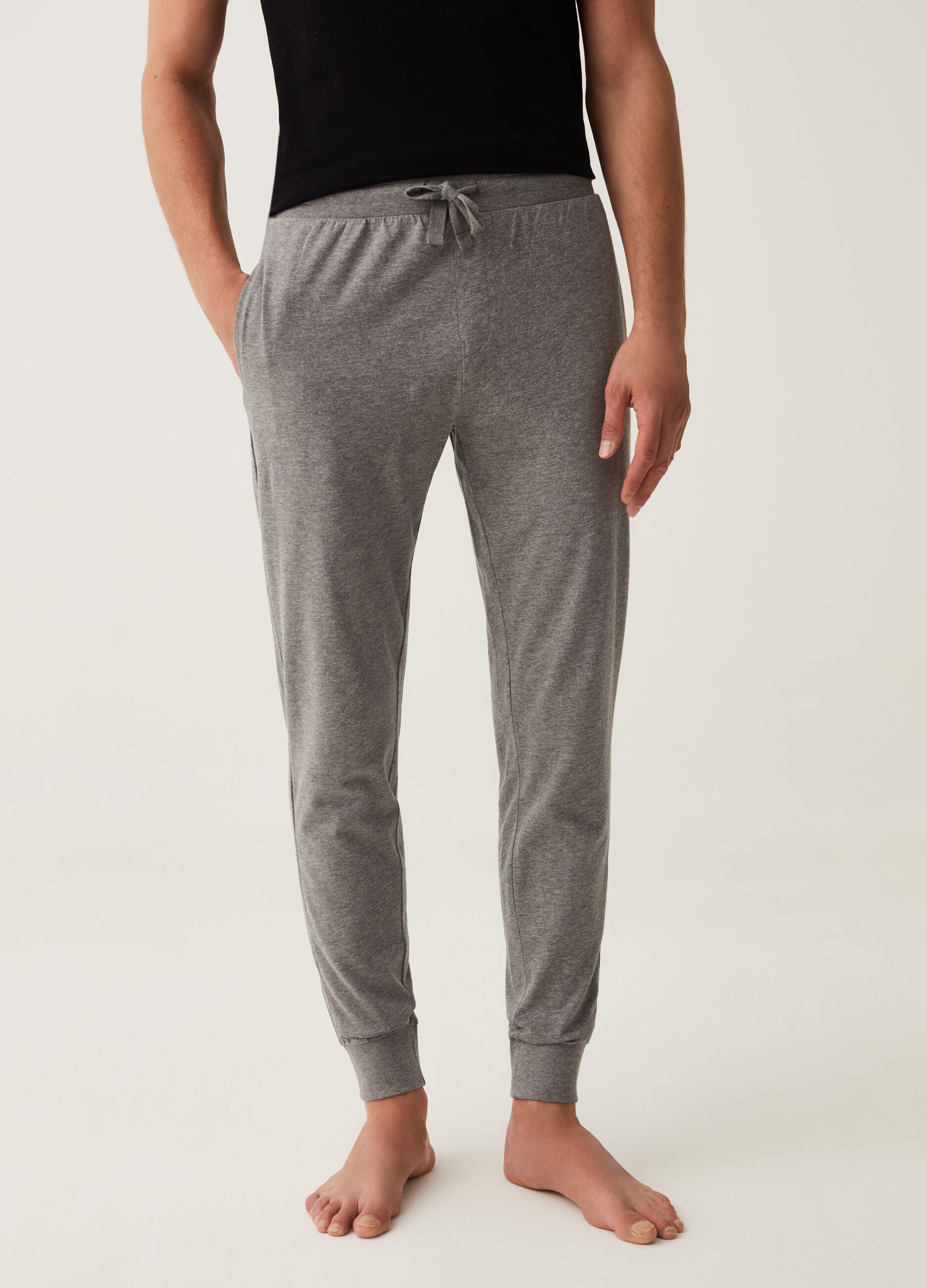 Long pyjama trousers with drawstring_1