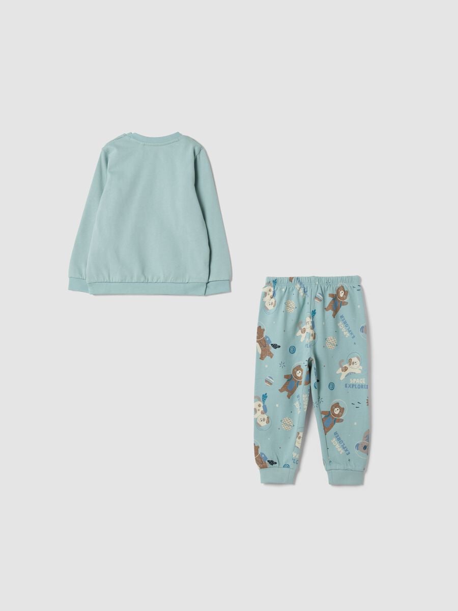 Grey organic cotton babygrow pyjamas with cute animals_1