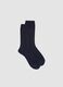 Blaue gerippte Socken aus Stretch-Viskose_0