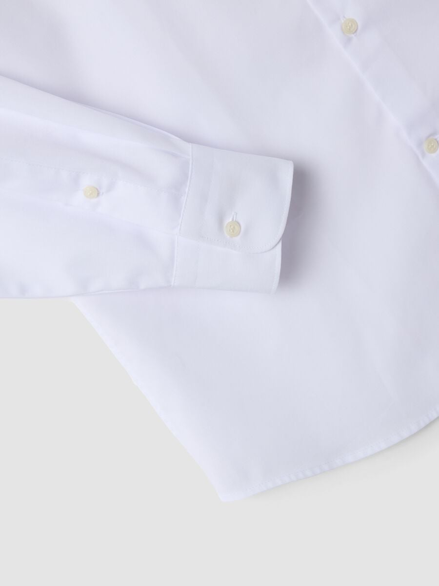 Camicia bianca slim fit con colletto classico easy iron_6