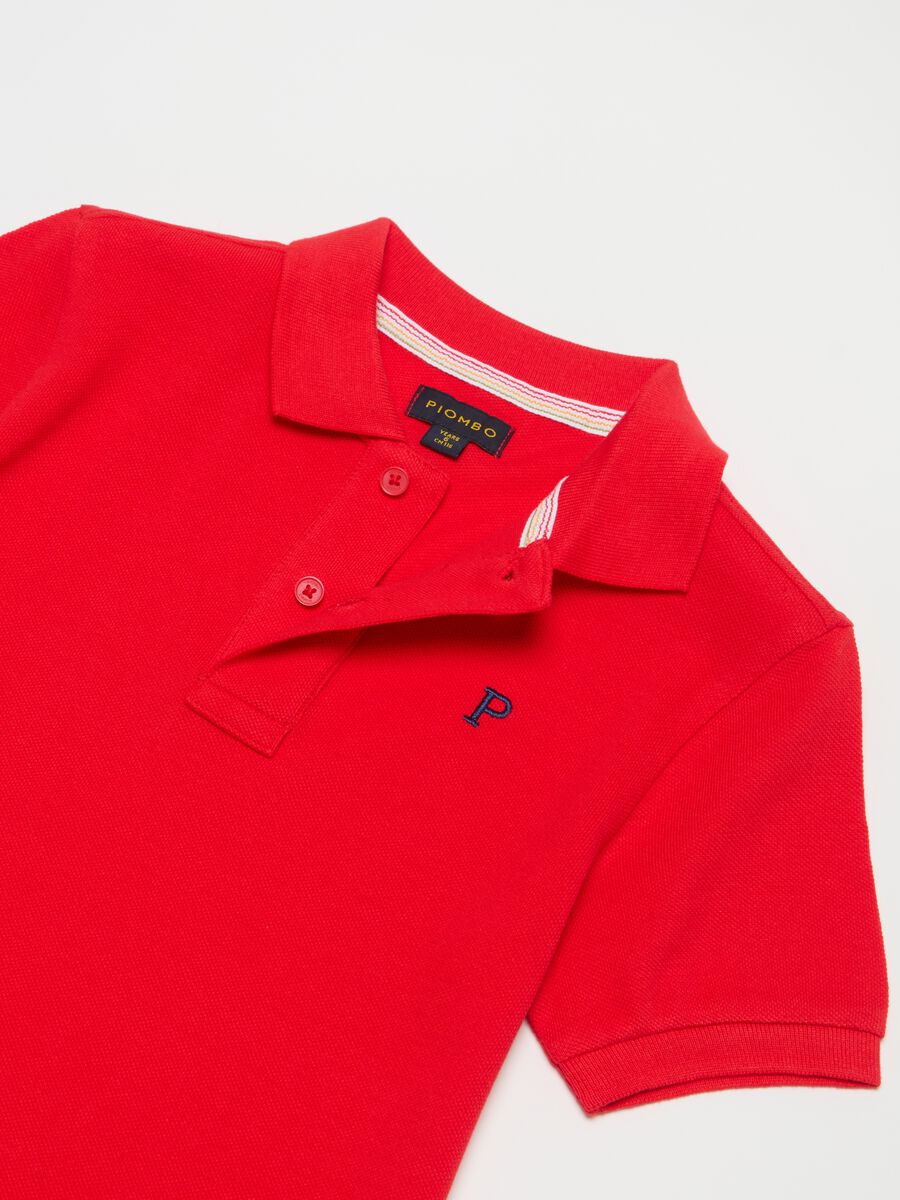 Piquet polo shirt with embroidered logo_5