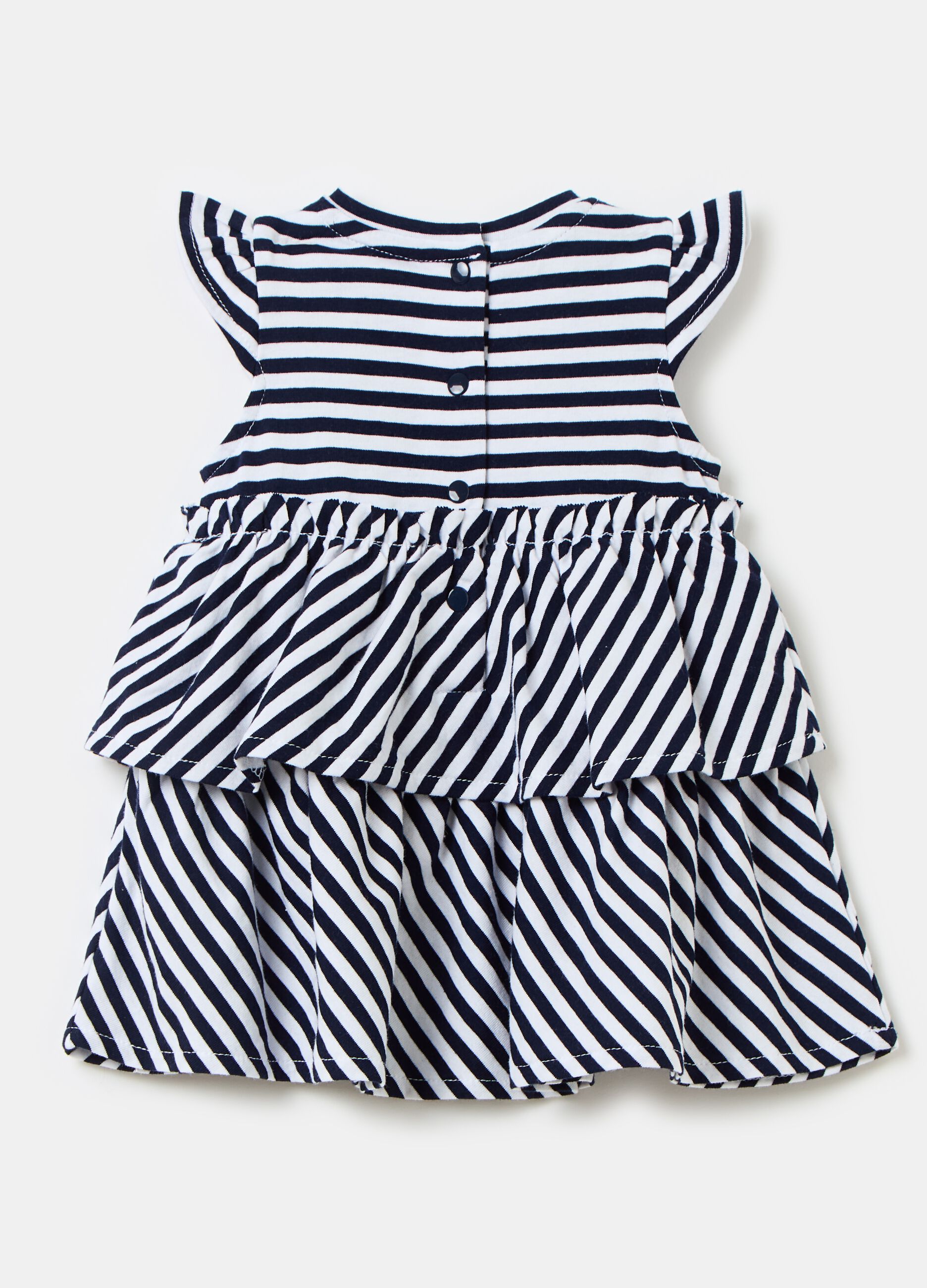 Organic cotton dress with striped pattern