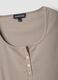 T-shirt bege em viscose el&aacute;stica com gola redonda_5
