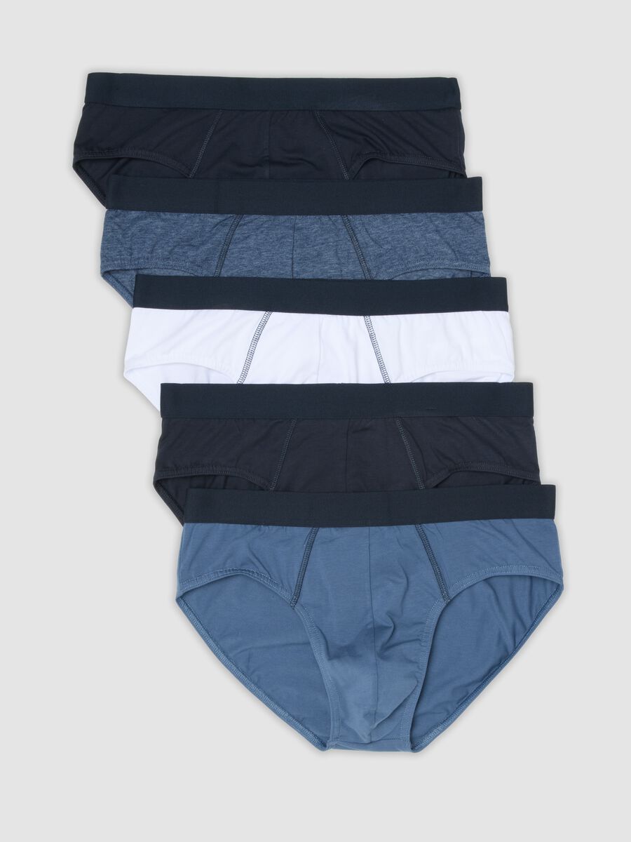 Pack of five multicolour stretch-cotton briefs_0