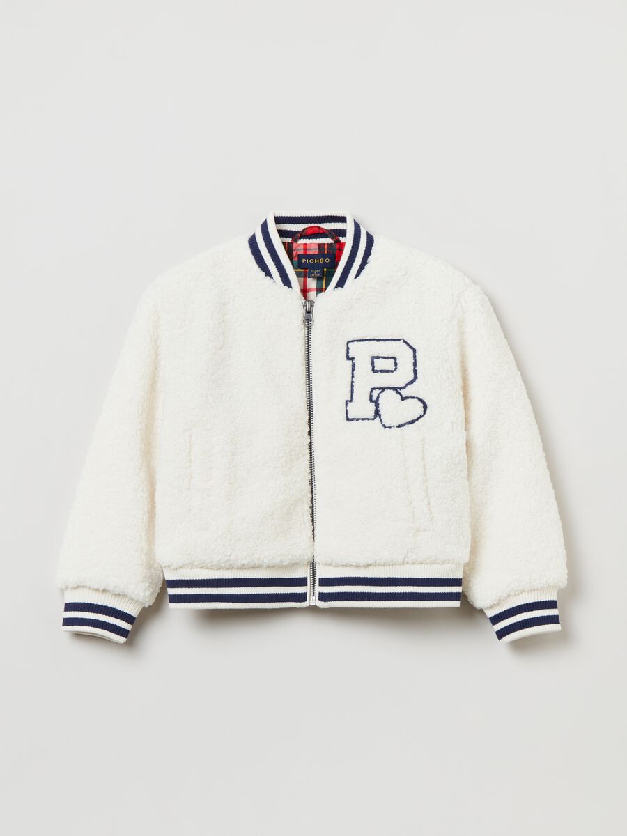 Teddy bomber jacket with embroidery_3