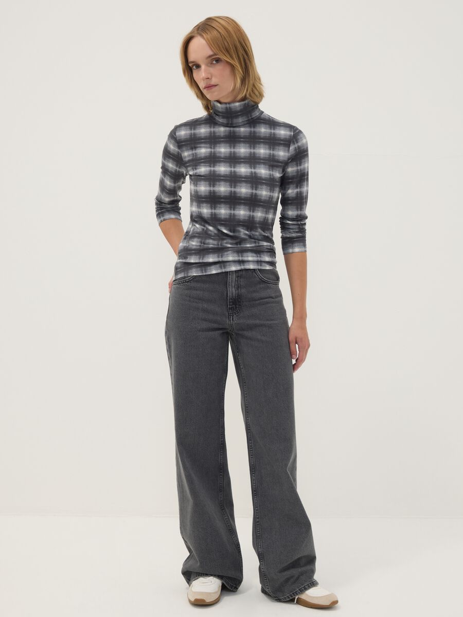 Grey stretch viscose crew-neck T-shirt_2