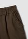 Pantaloni in cotone elasticizzato marroni regular fit_5