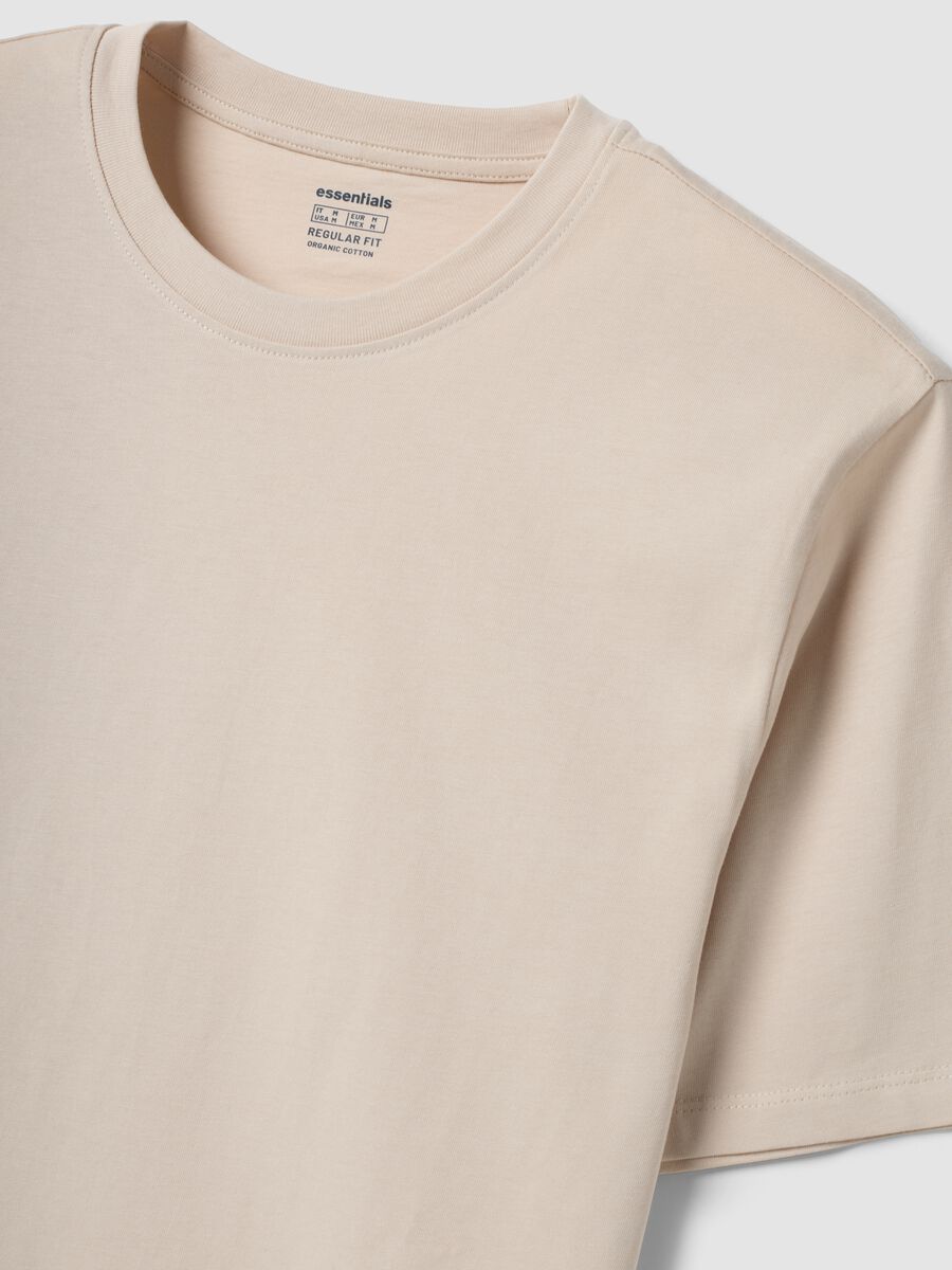 Beige organic cotton jersey T-shirt, regular fit_2