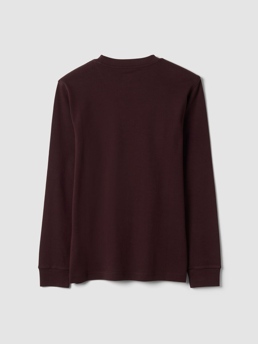 T-shirt marrone in puro cotone girocollo regular fit_2