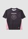 Black short-sleeved T-shirt with sporty print, regular fit_0
