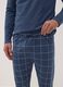 Blue V-neck pyjamas in pure organic cotton_2