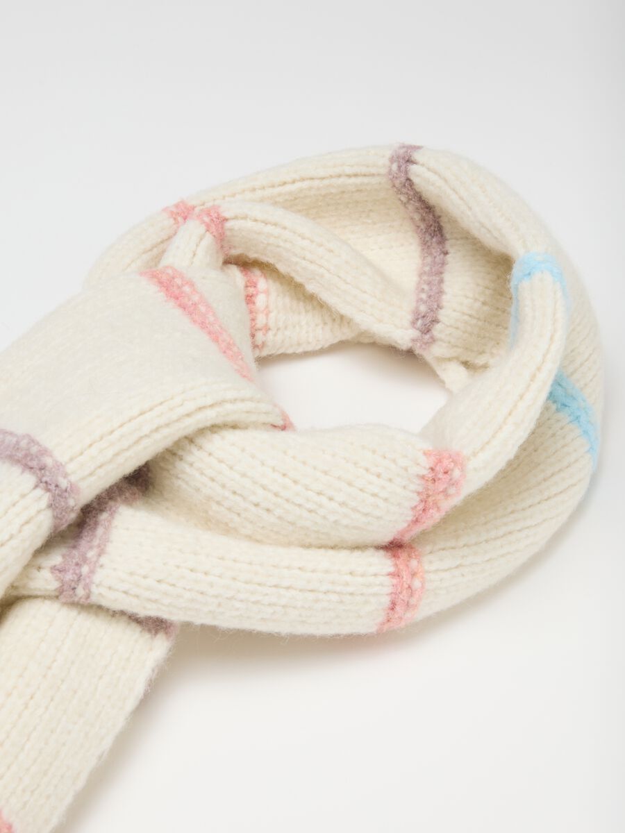 Multicoloured Girls' Scarf with Fringes_1