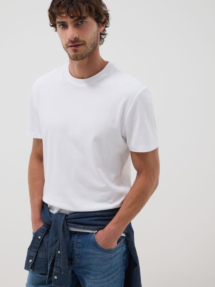 White pure cotton T-shirt_0