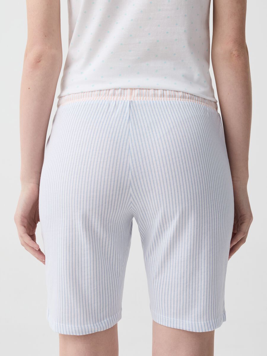 Striped cotton pyjama shorts with drawstring_2